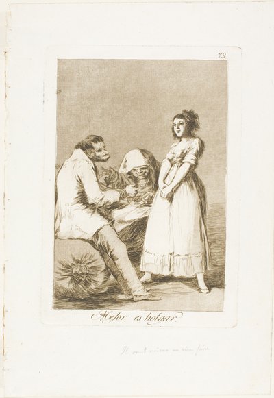 怠惰な方がいい、ロス カプリチョスのプレート 73 作： Francisco Jose de Goya y Lucientes