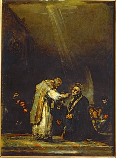 カラサンスの聖ヨセフの最後の聖体拝領...（木に描かれた絵） 作： Francisco Jose de Goya y Lucientes