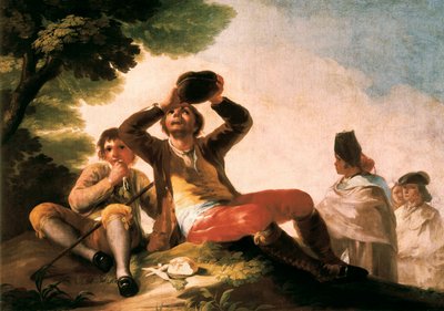 ""Le buveur"" フランシスコ・デ・ゴヤ・イ・ルシエンテス (1746-1828)。 1777. マドリッド。 プラド美術館。 作： Francisco Jose de Goya y Lucientes