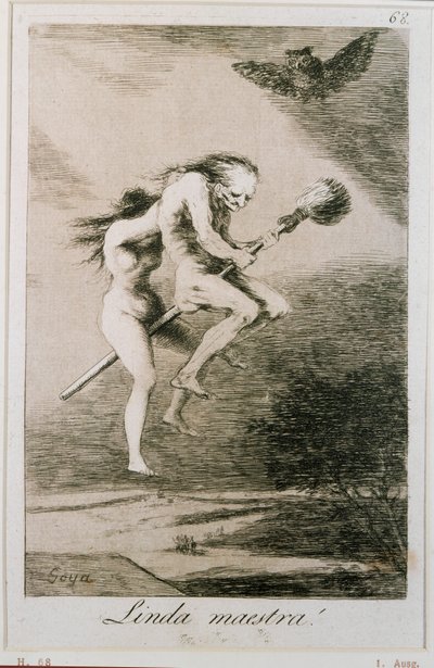 リンダ・マエストラ - 優しい女主人、エッチング No. 作： Francisco Jose de Goya y Lucientes