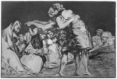 結婚の悪夢、「箴言」のプレート 7 作： Francisco Jose de Goya y Lucientes