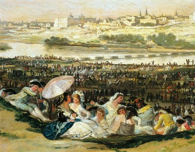 フランシスコ・デ・ゴヤ（1746-1828）作「サン・イシドロの牧草地」、詳細 作： Francisco Jose de Goya y Lucientes