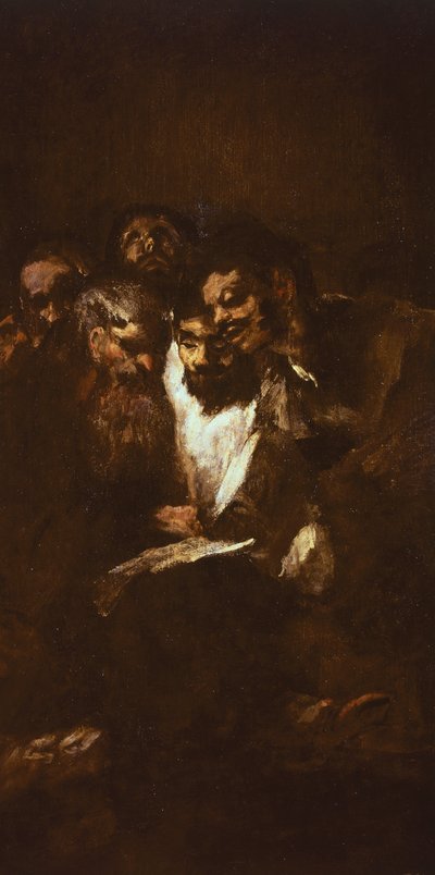 フランシスコ・デ・ゴヤ（1746-1828）の読書する男性たち 作： Francisco Jose de Goya y Lucientes