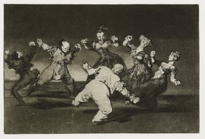 メリーフォリー（異種アレグレ）、「Los Proverbios」のプレート12、c.1819-24（エッチング、アクアチント、溶岩、バーニッシャー、ドライポイント、紙のビュラン） 作： Francisco de Goya