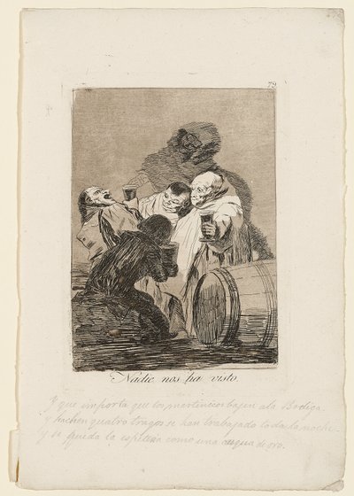 誰も私たちを見たことがない、1799年の「ロスカプリチョス」のプレート 作： Francisco de Goya
