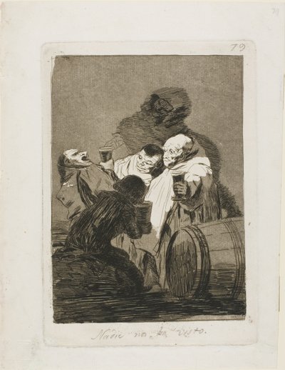 No One Has Seen Us、Los Caprichos のプレート 79 作： Francisco Jose de Goya y Lucientes