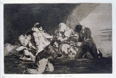 見ることはできません、「戦争の惨事」のプレート 26 作： Francisco Jose de Goya y Lucientes