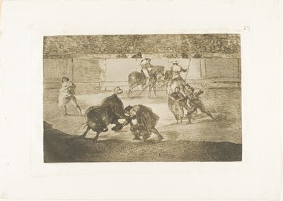 レコルテのパスを決めるペペ・イロ（『闘牛術』29版より 作： Francisco Jose de Goya y Lucientes