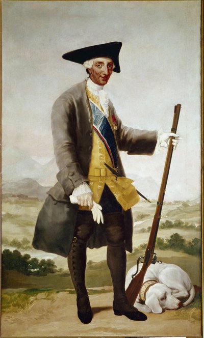 チャールズ3世の肖像とハンター(油彩・キャンバス 作： Francisco de Goya