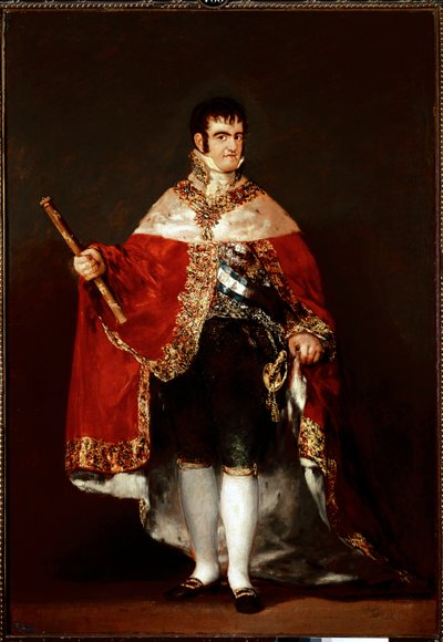 王服を着たフェルディナンド7世の肖像（油彩・キャンバス、1815年頃 作： Francisco de Goya