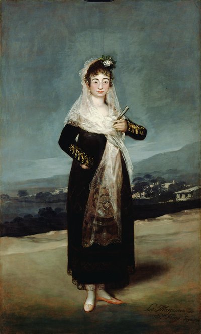 マルケサデサンティアゴの肖像画 作： Francisco de Goya