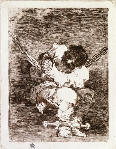 囚人の鎖引き - セキュリティは犯罪と同じくらい野蛮である。(Engraving 作： Francisco de Goya