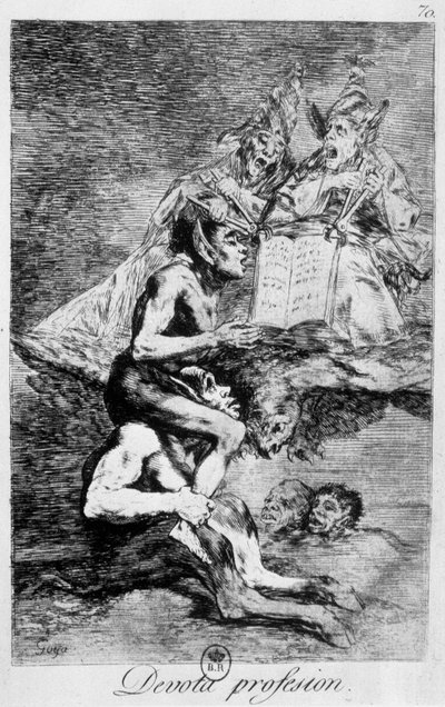 信仰の告白、エルフのいる魔術の場面 ゴヤ作 18世紀後半 作： Francisco de Goya