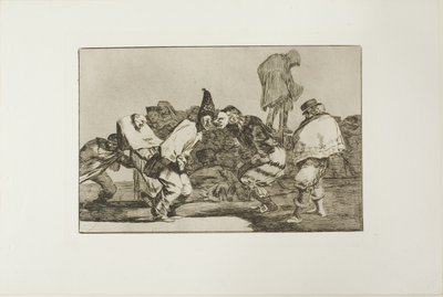 喜べ、カーニバル、明日は汝は灰となる、『ロス プロベルビオス』のプレート 14 作： Francisco Jose de Goya y Lucientes