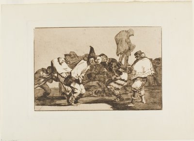 喜べ、カーニバル、明日のためにあなたは灰になる、ロスプロバービオスのプレート14 作： Francisco Jose de Goya y Lucientes