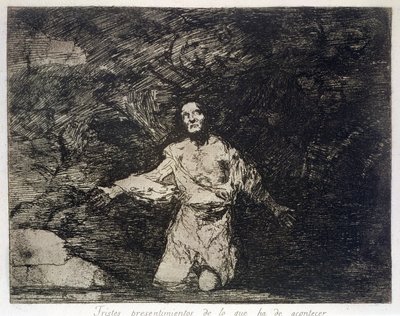 来るべきことの悲しい予感、「戦争の災害」のプレート 1 作： Francisco Jose de Goya y Lucientes