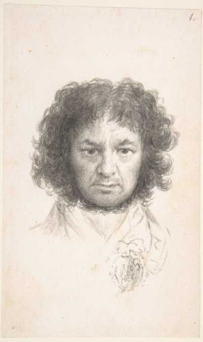 自画像、1796年頃（紙にブラシとインク） 作： Francisco Jose de Goya y Lucientes
