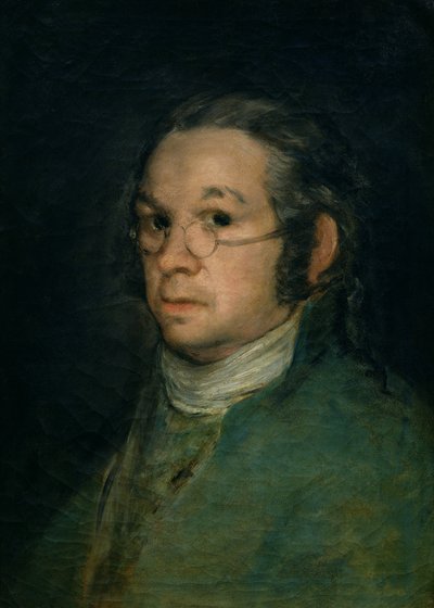 眼鏡付きの自画像、c.1800（キャンバスに油彩） 作： Francisco de Goya