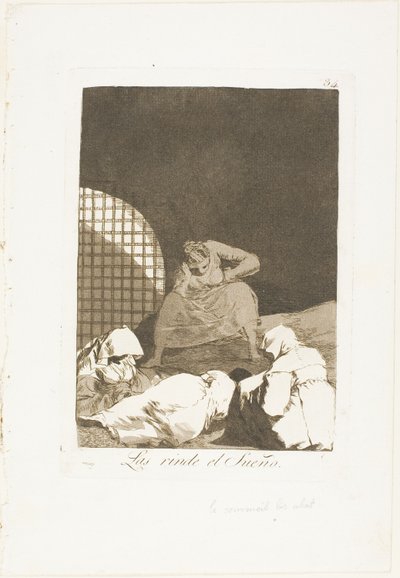 Sleep Overcomes Them、ロス・カプリチョスのプレート 34 作： Francisco Jose de Goya y Lucientes