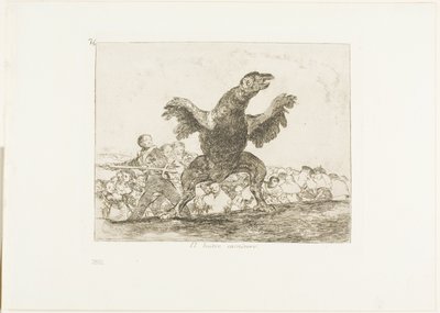 肉食性のハゲタカ、「戦争の災害」のプレート 76 作： Francisco Jose de Goya y Lucientes