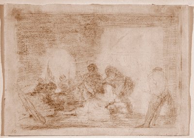 戦争の惨禍：妻へのレイプを目撃した男の話（ドローイング 作： Francisco de Goya