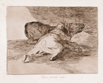 戦争の惨禍 : 彼はいくつかの利益を得る（準備図からのエングレーヴィング 作： Francisco de Goya