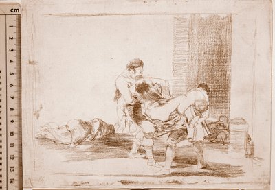 戦争の惨禍 : 墓場で（準備画 作： Francisco de Goya