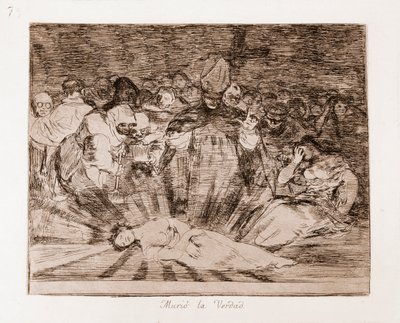 戦争の惨禍：真実は死んでいる（準備図からのエッチング 作： Francisco de Goya