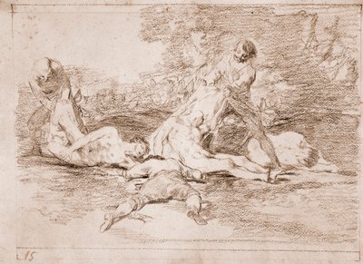 The Disasters of War : They take advantage of (preparation drawing) 作： Francisco de Goya