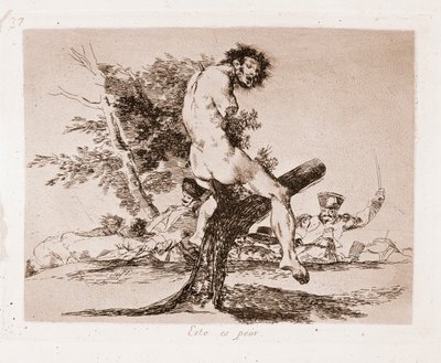 The Disasters of War : This is worse (Engraving from the preparatory drawing) 作： Francisco de Goya