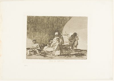 健康な人と病気の人、『戦争の災害』のプレート 57 作： Francisco Jose de Goya y Lucientes