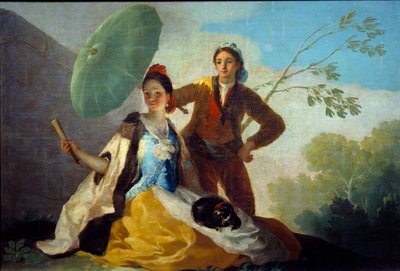 日傘の絵 フランシスコ・デ・ゴヤ（1746-1828） 18世紀 マドリッド プラド美術館 作： Francisco de Goya