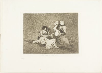 女性は勇気を与えます、戦争の災害からのプレート4 作： Francisco Jose de Goya y Lucientes
