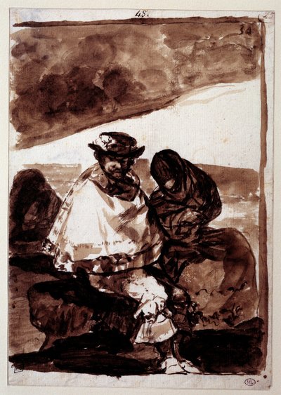 その日付。フランシスコ・デ・ゴヤ（1746-1828）のドローイング 作： Francisco de Goya