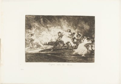 The Disasters of War のプレート 41、They Escape through the Flames 作： Francisco Jose de Goya y Lucientes