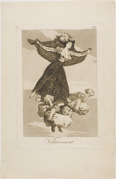 彼らは飛んだ、ロスカプリチョスのプレート61 作： Francisco Jose de Goya y Lucientes