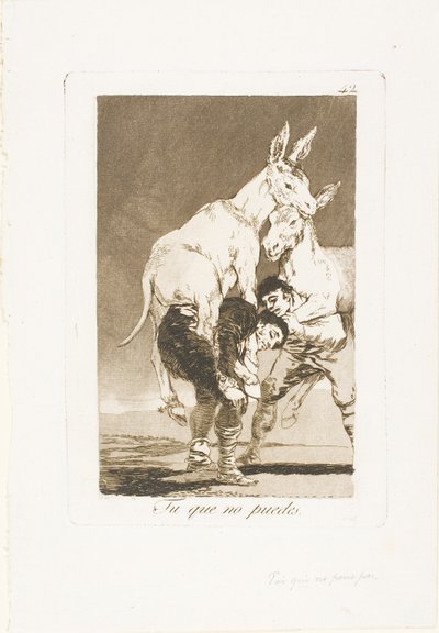 Thou Who Canst Not、『Los Caprichos』のプレート 42 作： Francisco Jose de Goya y Lucientes