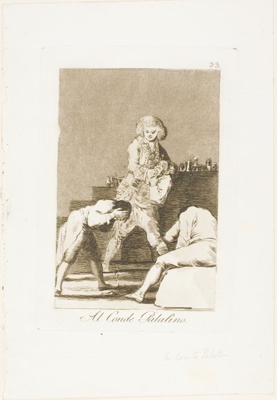 パラティーノ伯爵または口蓋伯へ、ロス カプリチョスのプレート 33 作： Francisco Jose de Goya y Lucientes