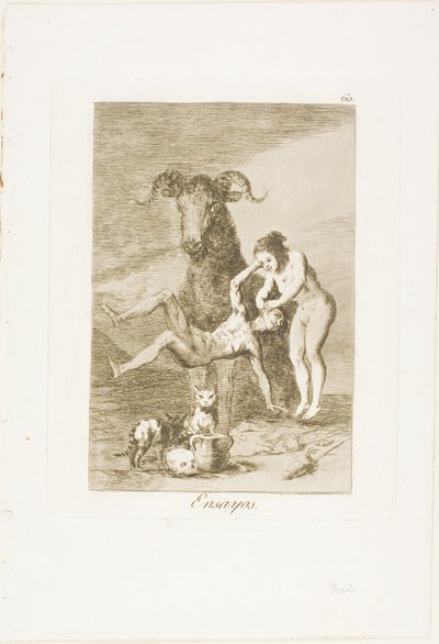 トライアルズ、ロス カプリチョスのプレート 60 作： Francisco Jose de Goya y Lucientes