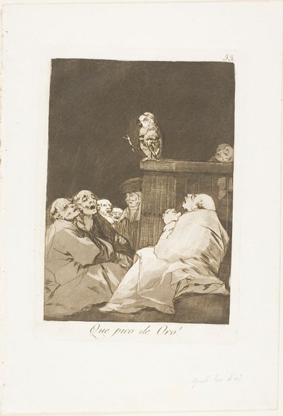 黄金のくちばし!、ロス カプリチョスのプレート 53 作： Francisco Jose de Goya y Lucientes