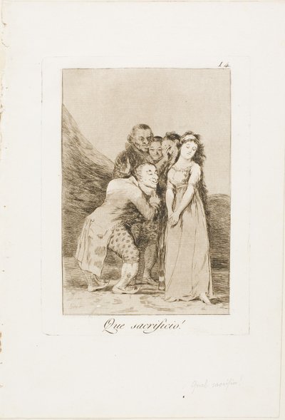 ロス カプリチョスのプレート 14、What a Sacrifice! 作： Francisco Jose de Goya y Lucientes