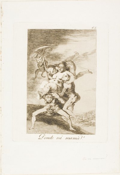 母はどこへ行くの?、『ロス・カプリチョス』のプレート 65 作： Francisco Jose de Goya y Lucientes