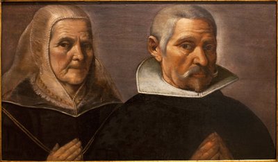 祈りを捧げる年齢のカップルの肖像。フランシスコ・パチェコ(1564-1644)作、1630年頃の作品。スペイン、セビリア美術館蔵 作： Francisco Pacheco
