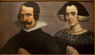 祈りを捧げる若いカップルの肖像。フランシスコ・パチェコ（1564-1644）による1630年頃の作品。スペイン、セビリア美術館蔵 作： Francisco Pacheco
