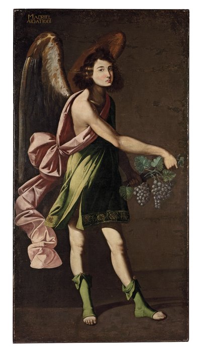 聖体の寓意：ブドウを運ぶ天使 作： Francisco Polanco