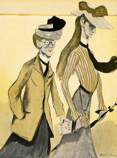 シャペロンを連れたフランスの若いイギリス人女性、1903 作： Francisco Sancha y Lengo