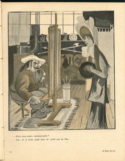 バター・プレート」92番、カラーの風刺画 作： Francisco Sancha y Lengo