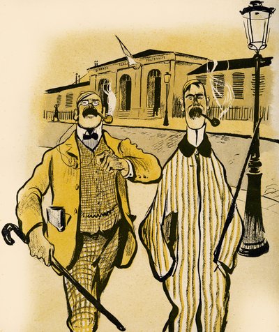 1903年に2人のイギリス人が遺体安置所を通り過ぎる 作： Francisco Sancha y Lengo
