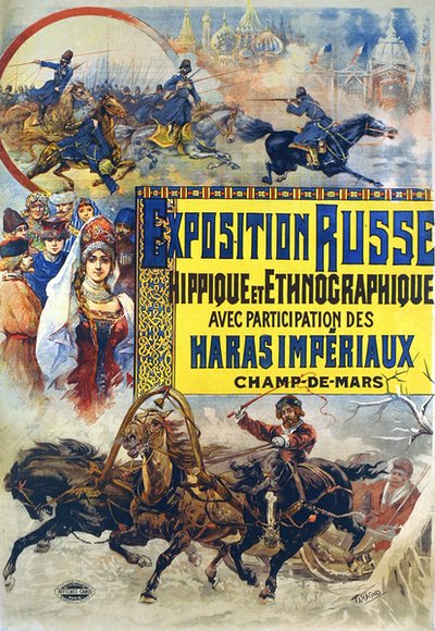 ロシアのホースマンシップのショーを宣伝するポスター 作： Francisco Tamagno