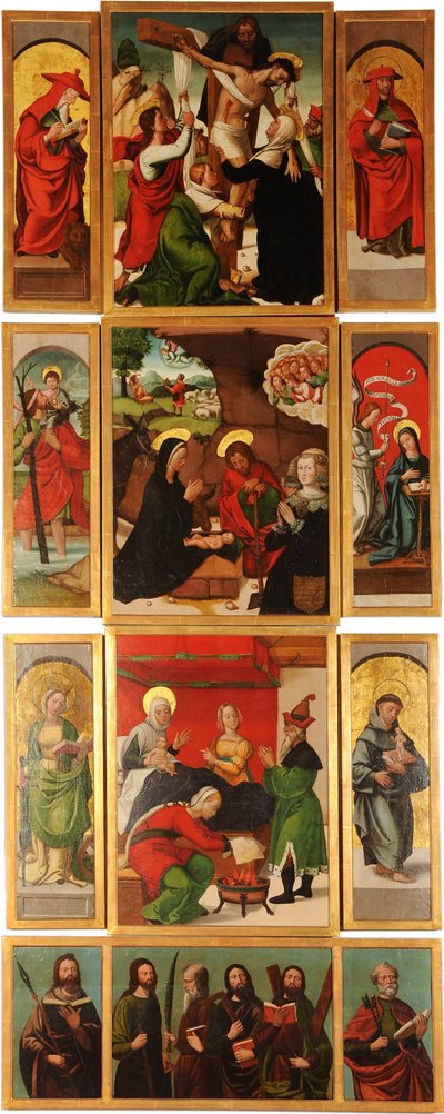 聖アンの祭壇画と大天使マイケルの左パネル 作： Francisco de Comontes